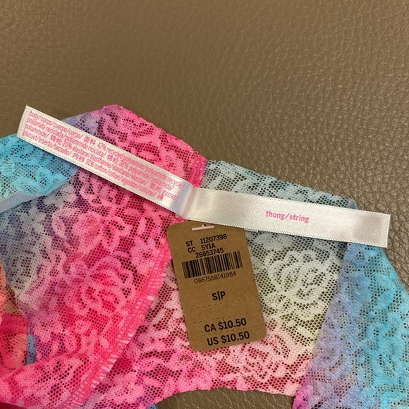 Pink Victoria’s Secret No-Show Raw Cut Lace Thong Panty - S - Picture 4 of 5